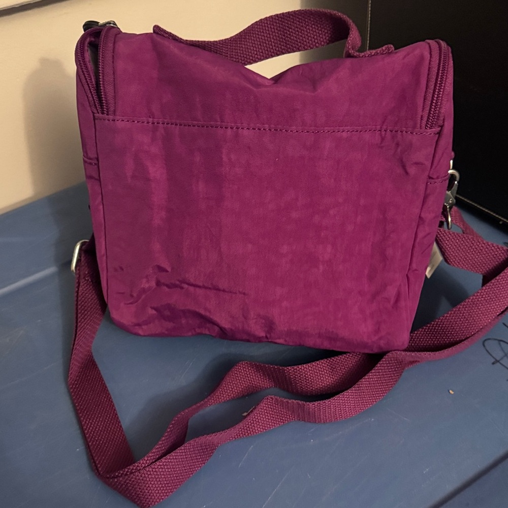 Kipling Deep Purple Crossbody Messenger Bag with Pom Charm - Picture 2 of 5